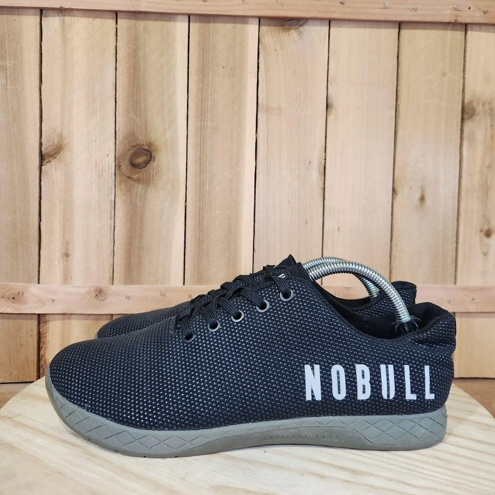 NOBULL Trainer Shoes Mens 10 Black Gray Low Top Gym Training Athletic Sneakers